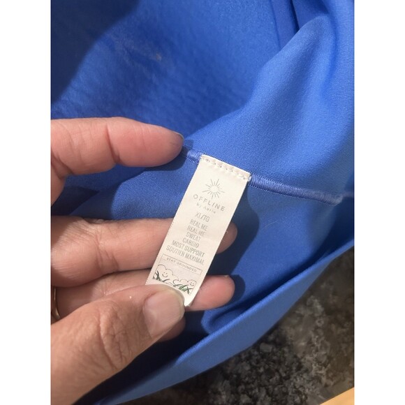 OFFLINE By Aerie Real Me Hold Up Sports Bra XL Most Support Blue Strappy Lined - Picture 3 of 5